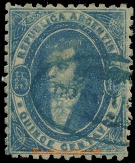 132108 - 1864 Mi.13, Prezident Bernardino Rivadavia, 15c tmavě modr