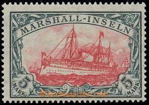 132116 - 1916 MARSCHALL-INS.  Mi.27A I., Ship 5M, with wmk, perf. hol