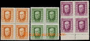 132119 - 1925 Pof.187A, 188A, 189B, Masaryk - neotypie, ve 4-blocích