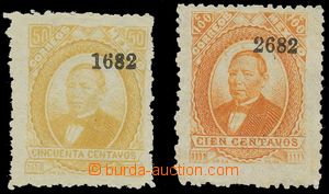 132173 - 1882 Mi.118 II. + 119 II., Postage stmp abroad, Benito Juár