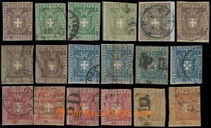 132320 - 1860 Mi.17, 18, 19-22, selection of 18 pcs of stamp., Sas.17