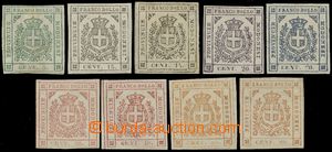 132321 - 1859 Mi.7-11, comp. 9 pcs of stamp. Coat of arms, Sas.12,14-