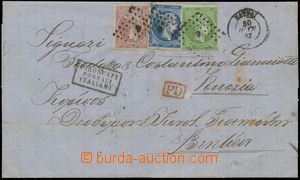 132325 - 1862 folded cover of letter with Mi.18, 20, 21, transfered b