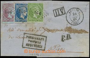 132326 - 1862 small/rare cholera folded letter with Mi.18, 20, 21- le