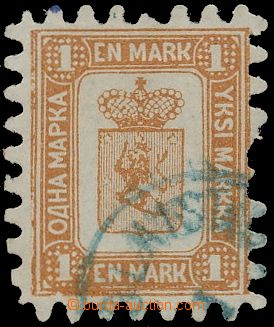 132330 - 1866 Mi.10B, Coat of arms 1M with blue postmark, usual incom