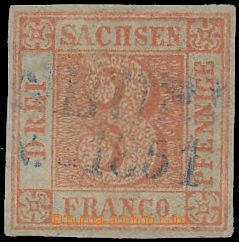 132361 - 1850 Mi.1a, Saská trojka, jedna z nejhledanějších klasic