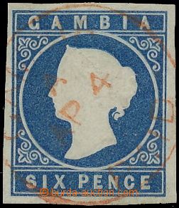 132611 - 1874 Mi.4; SG.7w, Queen Victoria 6P dark-blue, wmk inverted,