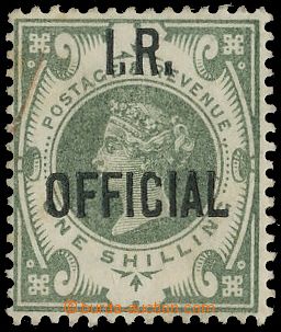 132615 - 1889 Mi.D50; SG.O15, overprint I.R./ OFFICIAL 1Sh dark green