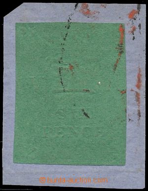132648 - 1857 Mi.2; SG.5, Koruna 6P zelená, reliéfní tisk, malá v