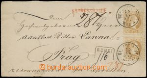 132717 - 1870 ŠLECHTICKÁ KORESPONDENCE  R+Ex-dopis do Prahy vyfr. M