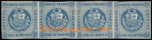 132729 - 1860 Mi.8, 4-páska Un Dinero Znak, dv - světlá místa, ni