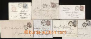 132758 - 1876-1883 sestava 7ks dopisů vyfr. 2½-pencovými frank