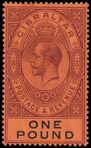 132801 - 1912 Mi.74; SG.85, Jiří V. £1 lila / černá, červen