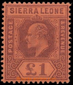 132825 - 1903 Mi.54; SG.85, Edvard VII £1 lila, červený papír