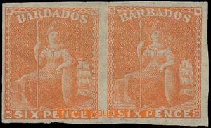 132828 - 1868 Mi.9bU; SG.32a, Sedící Britannia 6P cihlově červen
