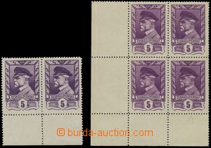 132911 - 1945 Pof.381, Moskevské vydání 5h fialová, rohový 4-blo