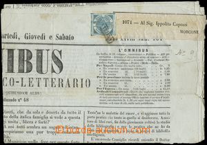 132917 - 1860 celé noviny L´OMNIBUS zaslané z Neapole do Morcone, 