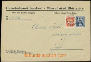 132952 - 1943 service letter with mixed franking of stmp Pof.SL5, SL1