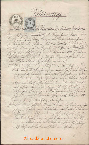 132983 - 1864 AUSTRIA  lease contract with rare franking The 2nd issu