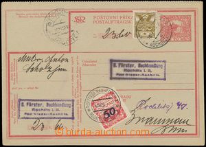 133083 - 1925 CPV2B, poštovní příkazka 20h Hradčany, německo-č