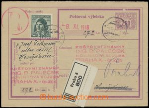 133105 - 1946 stationery CPV15 I, Numerals in/at ornament 2.60Kčs, s