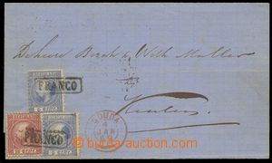 133166 - 1869 folded letter with 2x 5c + 10c, Mi.7 2x, 8, cancelled c