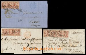 133172 - 1862-65 comp. 3 pcs of classic folded letters sent abroad, 2