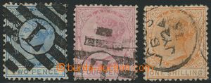 133180 - 1874-75 Mi.2A, 4A, 6 II.A, Queen Victoria, the first issue.,