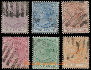 133181 - 1876 Mi.1-6C, Královna Viktorie, I. emise, kompletní séri