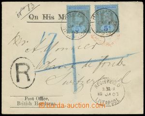133237 - 1903 small-sized Reg letter via Liverpool to Switzerland wit