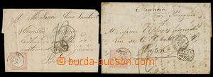 133240 - 1863-65 Mi.10, sestava 2ks dopisů se známkami Un Dinero,  