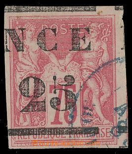 133250 - 1881 Mi.5, Alegorie s přetiskem 25C/75C růžová, bezvadn
