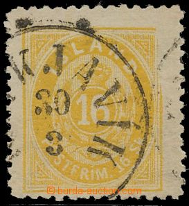 133257 - 1873 Mi.5B, Číslice 16Sk žlutá, ŘZ 12½, mimořádn