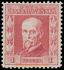 133288 - 1925 Pof.194, Masaryk - gravure 1CZK red, type II., wmk 5, e