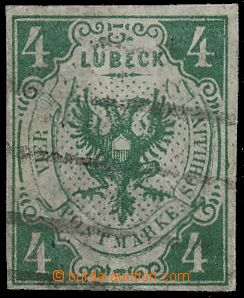 133304 - 1859 Mi.5, Znak 4Sch tmavě zelená, kat. 750€