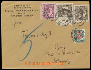 133307 - 1920 firemní dopis do Švýcarska nedostatečně vyplacený