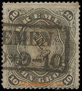 133333 - 1861 Mi.8B, Znak 10Gr, průpich D1II, černé DR BREMEN, v h