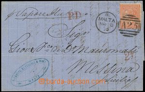 133354 - 1870 folded letter with English stamp. 4P, Mi.24, SG.94 plat
