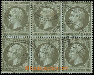 133355 - 1862 Mi.18, Napoleon III. 1C, 6-blok, prostřední známka n