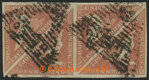 133412 - 1855 SG.5, Triangle 1P brown-red, block of four in form of o