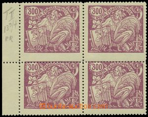 133513 -  Pof.175A T II., 300h violet, block of four with L margin, e