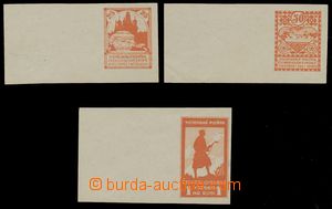 133518 - 1919 PLATE PROOF PP2-PP4, Charitable stamps - silhouette, co
