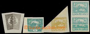 133538 -  Pof.1, 4, 8, 12, comp. 4 pcs of stamps with production flaw