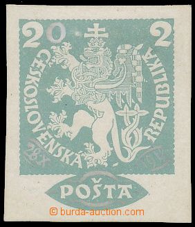 133551 - 1919 návrh známky Lvíček 2(0)h šedozelená s ručně do