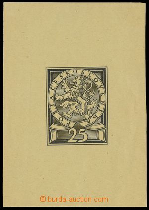 133553 - 1919 návrh známky, autor Brunner, Lev 25h černá, velký 