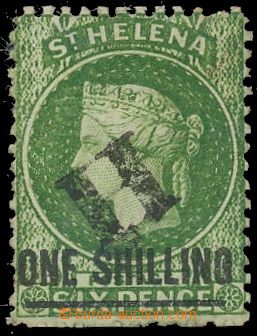 133619 - 1864 Mi.9 AII., Královna Viktorie 1Sh/6P zelená, průsvitk