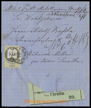 133900 - 1871 parcel card with C.O.D. 4Fl as folded letter, cash paid