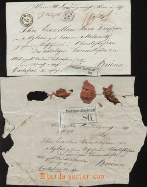 133901 - 1860 NOBILIARY CORRESPONDENCE  handwritten parcel card, sent