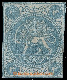 134037 - 1868 Mi.3b, Znak - Lev, hodnota 4Ch světle modrá, I. emise