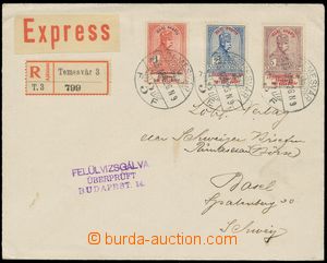 134071 - 1915 R+Ex-dopis do Švýcarska, vyfr. zn. Mi.159-161 (koncov
